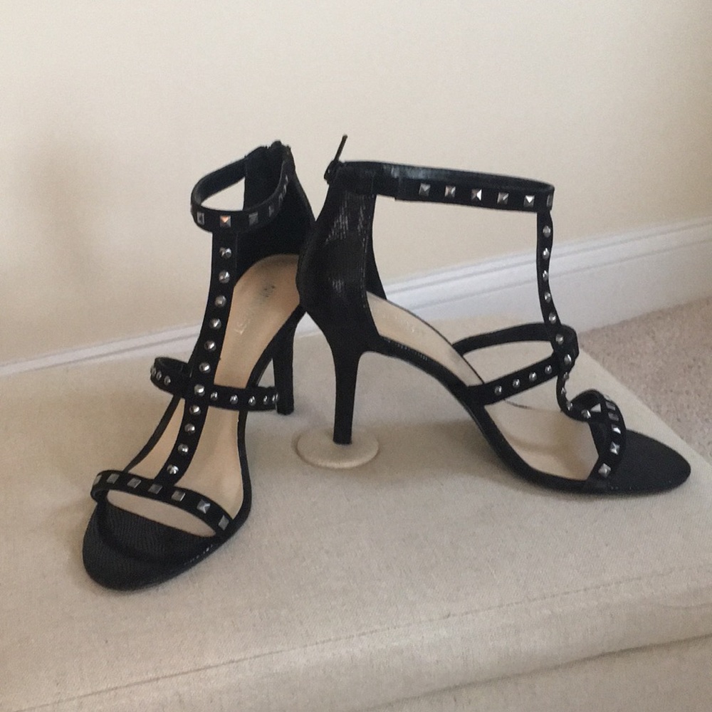 Sexy black w/silver stud embellished gladiator